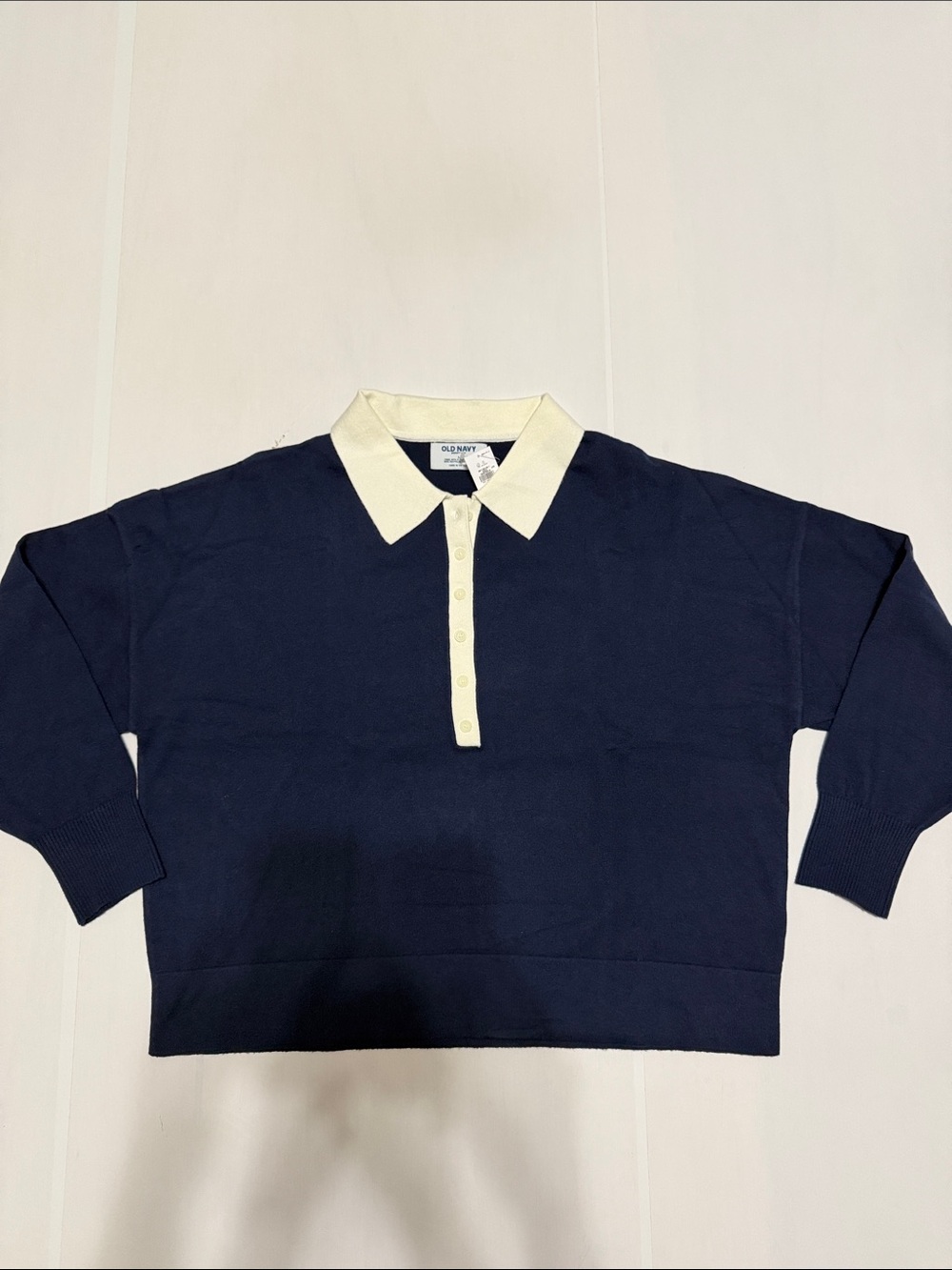 Old Navy SoSoft Lite Cropped Polo Sweater L NWT